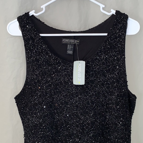 NWT 1x Sparkly Plus Size Mid Bodycon Dress - Picture 4 of 11